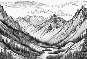 Mountains, concept tattoo idea