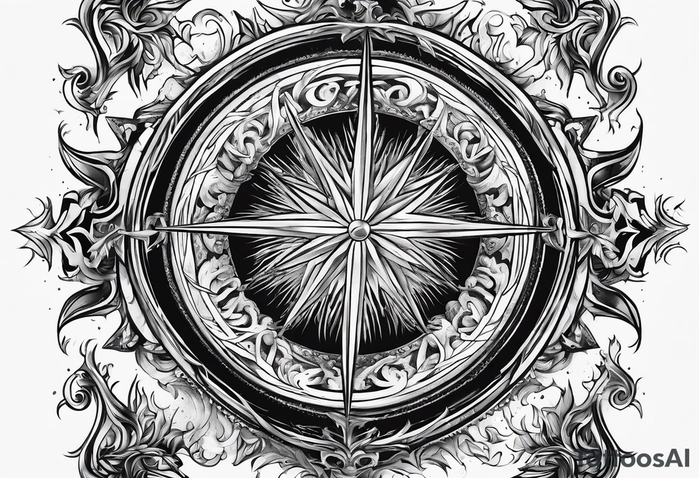 A supernova explosion represented in medieval art style tattoo idea A supernova explosion represented in medieval art style tattoo idea