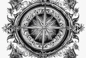 A supernova explosion represented in medieval art style tattoo idea