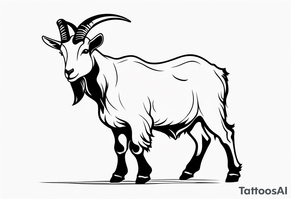 goat animal tattoo idea