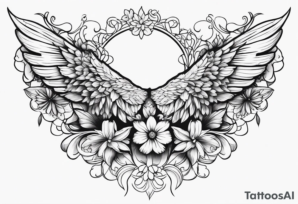 wing, flower, tattoo idea