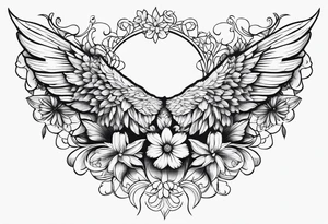 wing, flower, tattoo idea