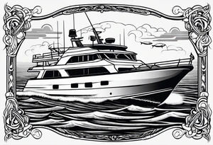 Deep Sea Fishing 
Boat
Beers
Cigars tattoo idea