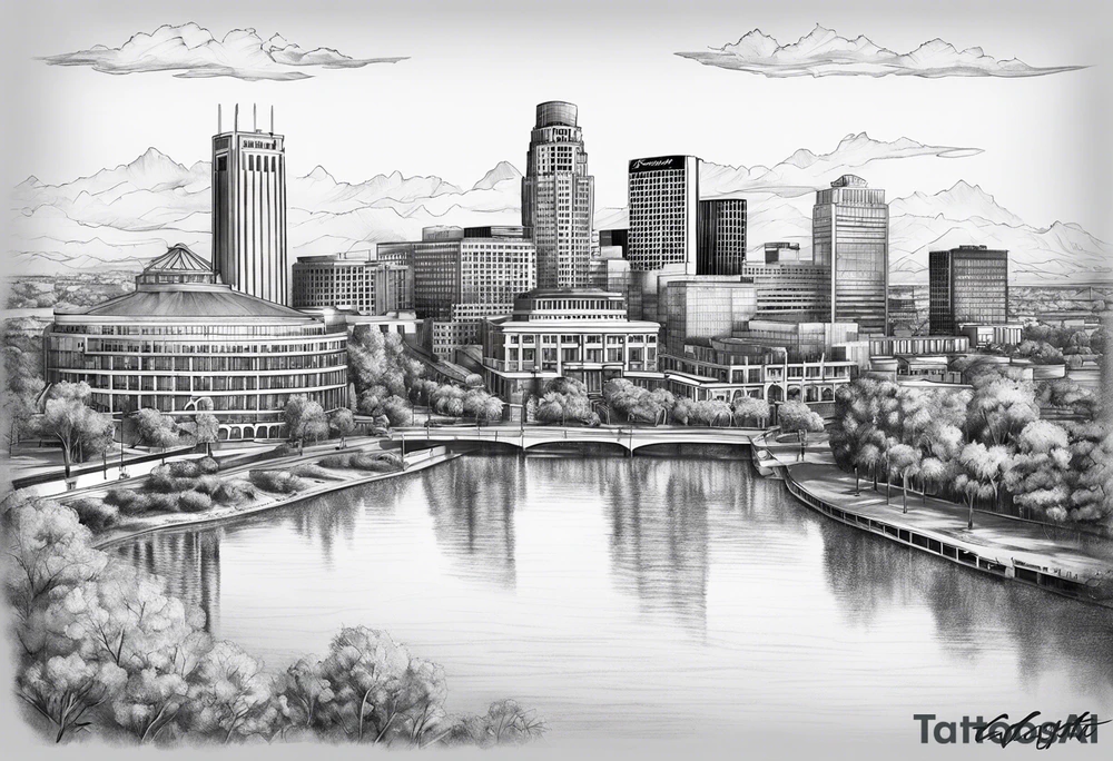 sacramento skyline tattoo tattoo idea