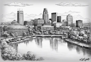 sacramento skyline tattoo tattoo idea
