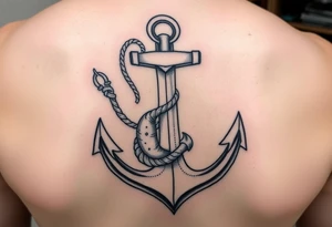Anchor with a weasel weaving thru it tattoo idea