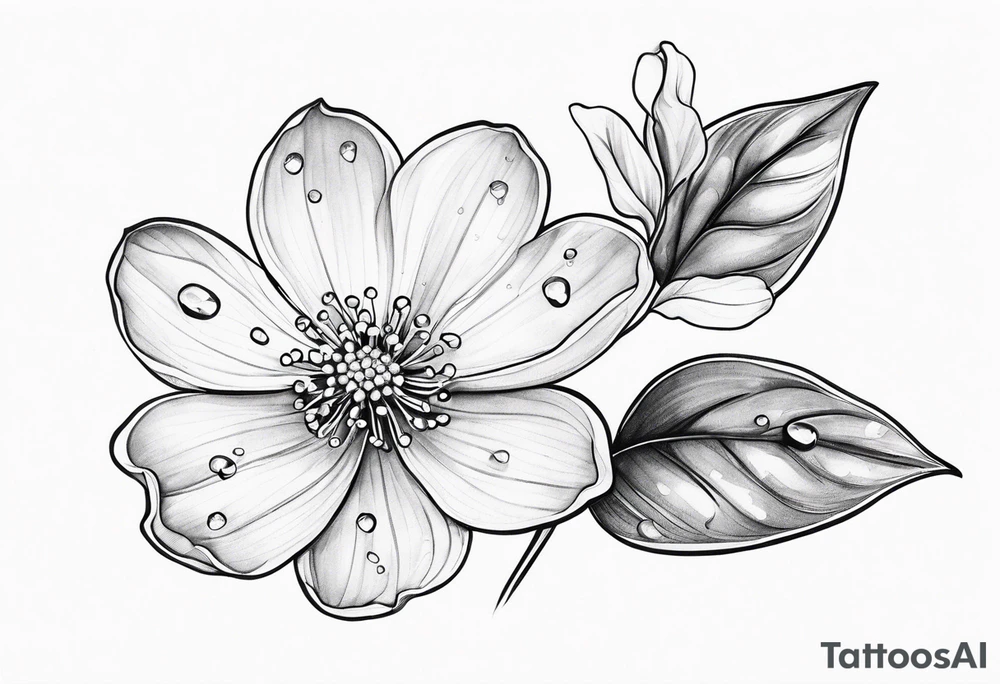 diphylleia grayi with water droplets tattoo idea