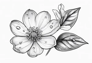 diphylleia grayi with water droplets tattoo idea
