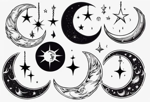 crying crescent moon tattoo idea