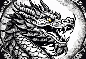 Only the head of a chinese dragon, facing right, small tattoo idea