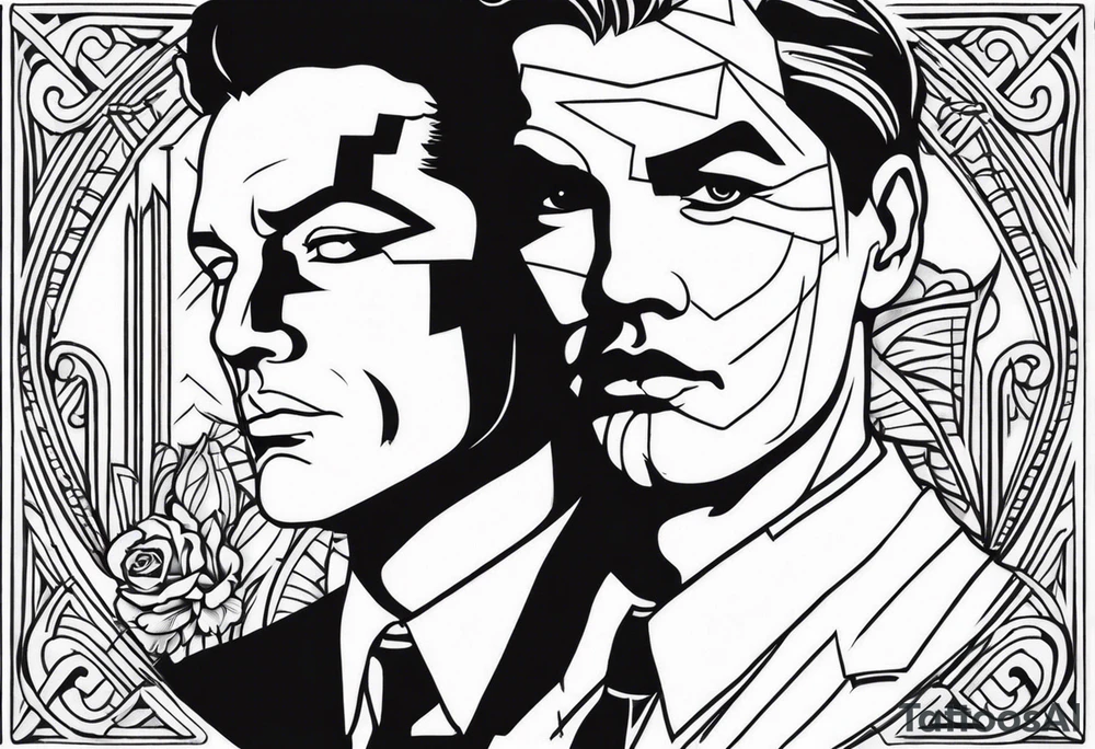 Two face tattoo idea