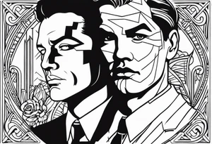 Two face tattoo idea