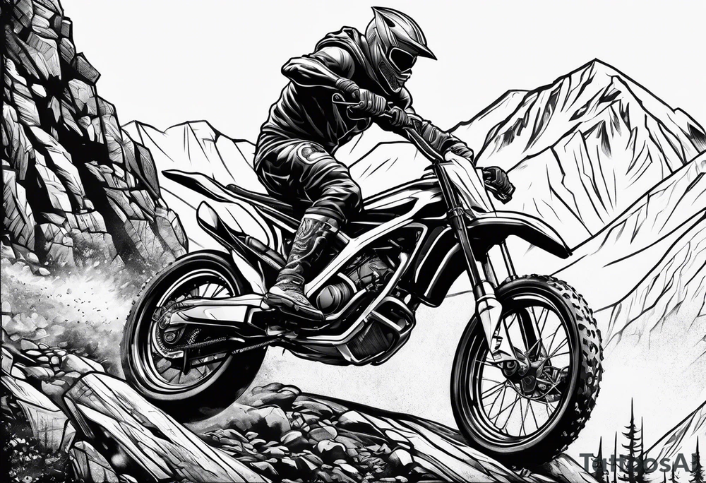 Green goblin riding a full suspension mountain bike tattoo idea