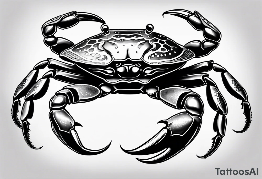 Crab con numero 69 nelle chele tattoo idea