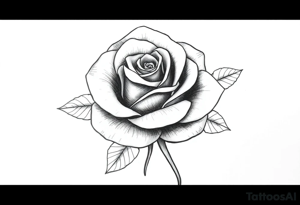 ROSE WITH FLORIDA WRITTEN IN VERTICAL AS STEM tattoo idea