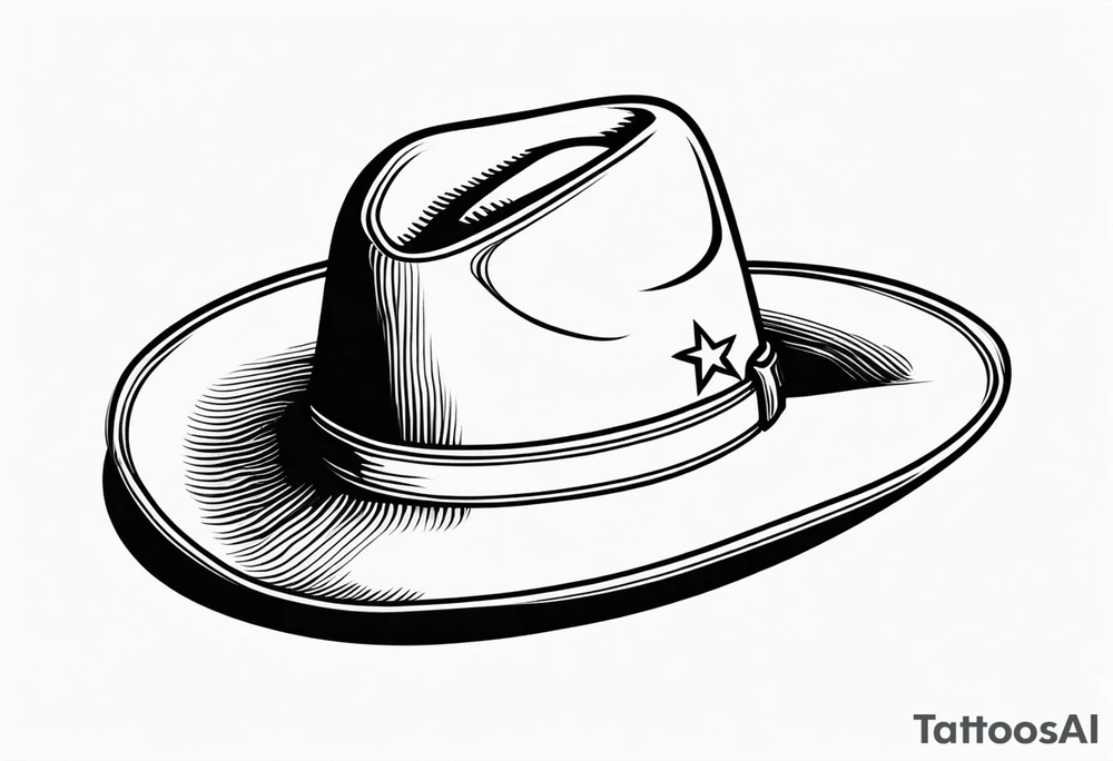 Cowboy hat, american traditional aestetics tattoo idea