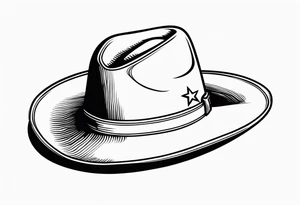 Cowboy hat, american traditional aestetics tattoo idea