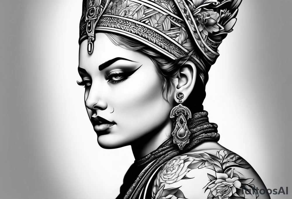 Statue kopf gerissen tattoo idea