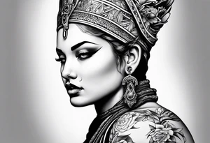 Statue kopf gerissen tattoo idea