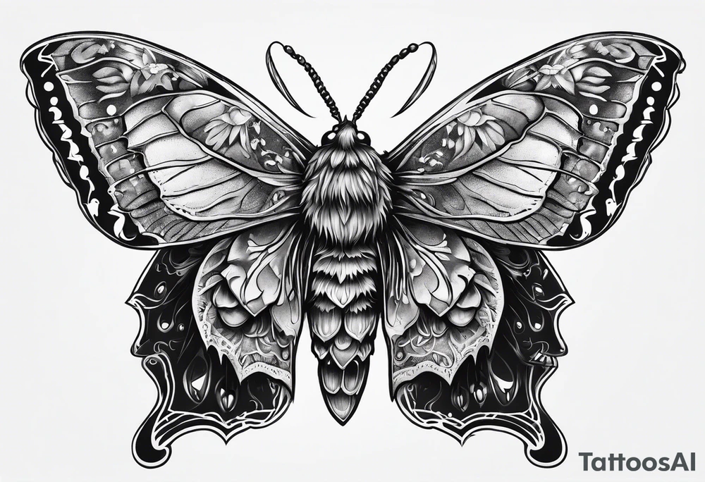 Death moth hand tattoo tattoo idea