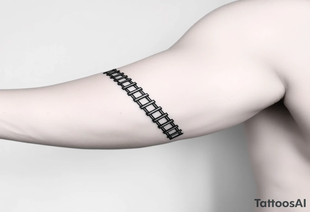 Simple.
An infinite ladder around the right arm like an armband.
Path exploring the universe. tattoo idea