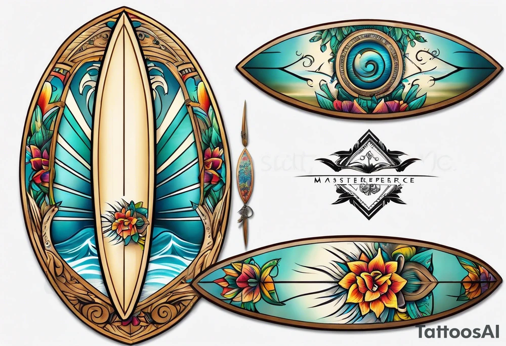 Surfboard tattoo idea