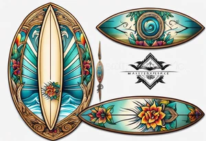 Surfboard tattoo idea