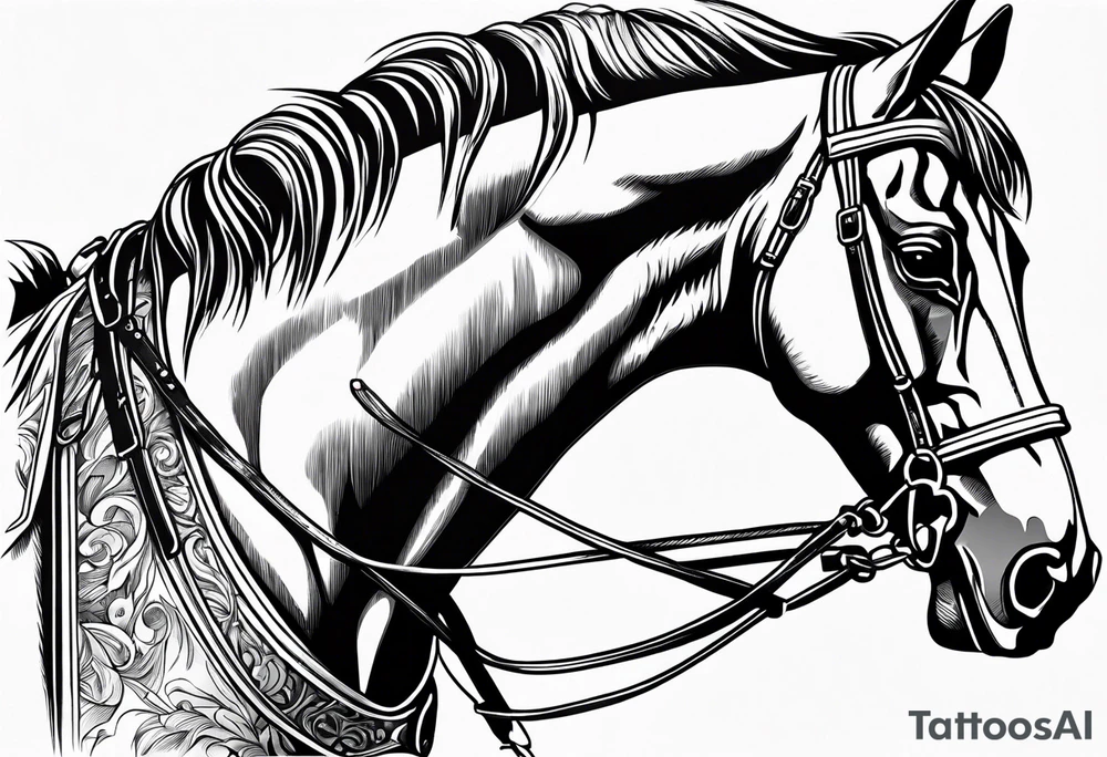 horse harness racing tattoo idea