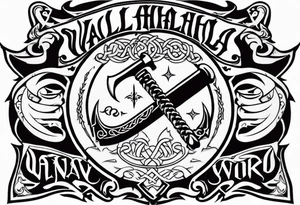 Valhalla sword viking hatchet tattoo idea