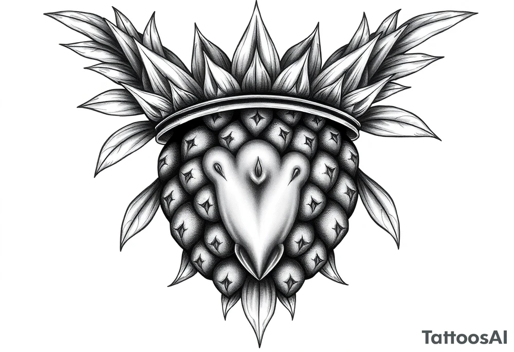 Crown pineapple vagina and anus tattoo idea