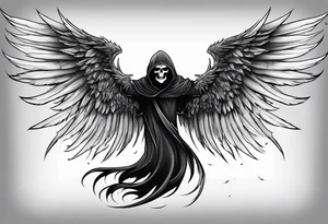 fallen reaper with wings tattoo idea