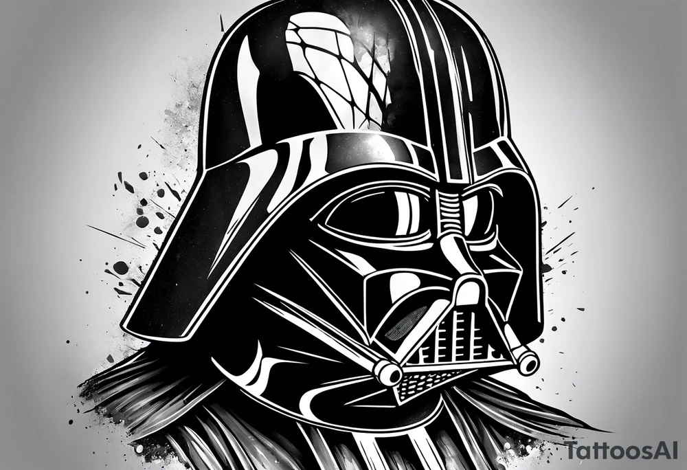 Darth Vader with broken helmet tattoo idea