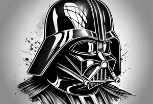 Darth Vader with broken helmet tattoo idea