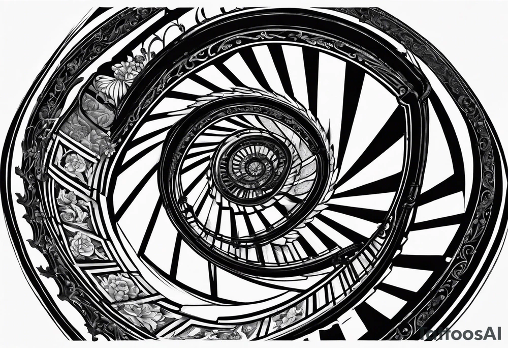 Antique spiral stair case tattoo idea