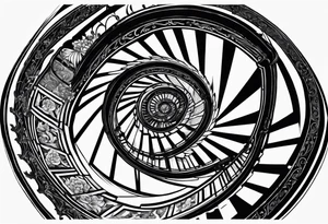 Antique spiral stair case tattoo idea