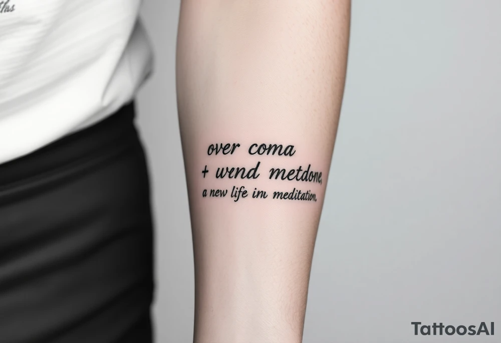 victory over coma and methadone. a new life in meditation. tattoo on the arm tattoo idea