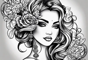 lobe black tattoo idea