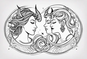 Couple's tattoos capricorn and aquarius uniting tattoo idea