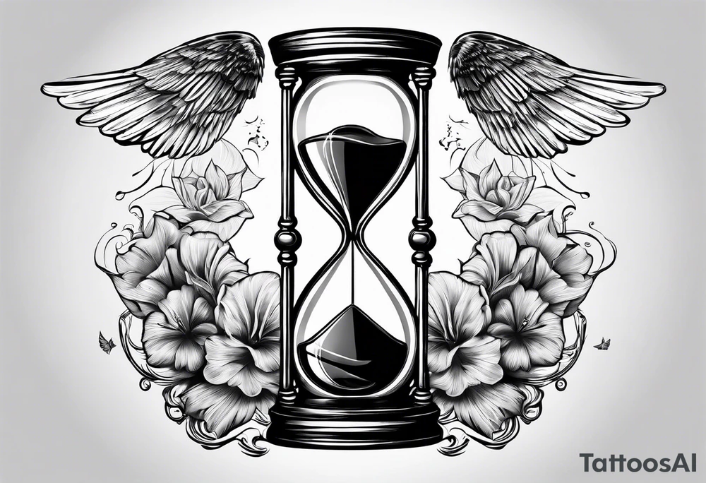 hourglass with wing carpe diem for men tattoo idea