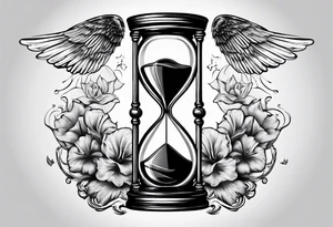 hourglass with wing carpe diem for men tattoo idea