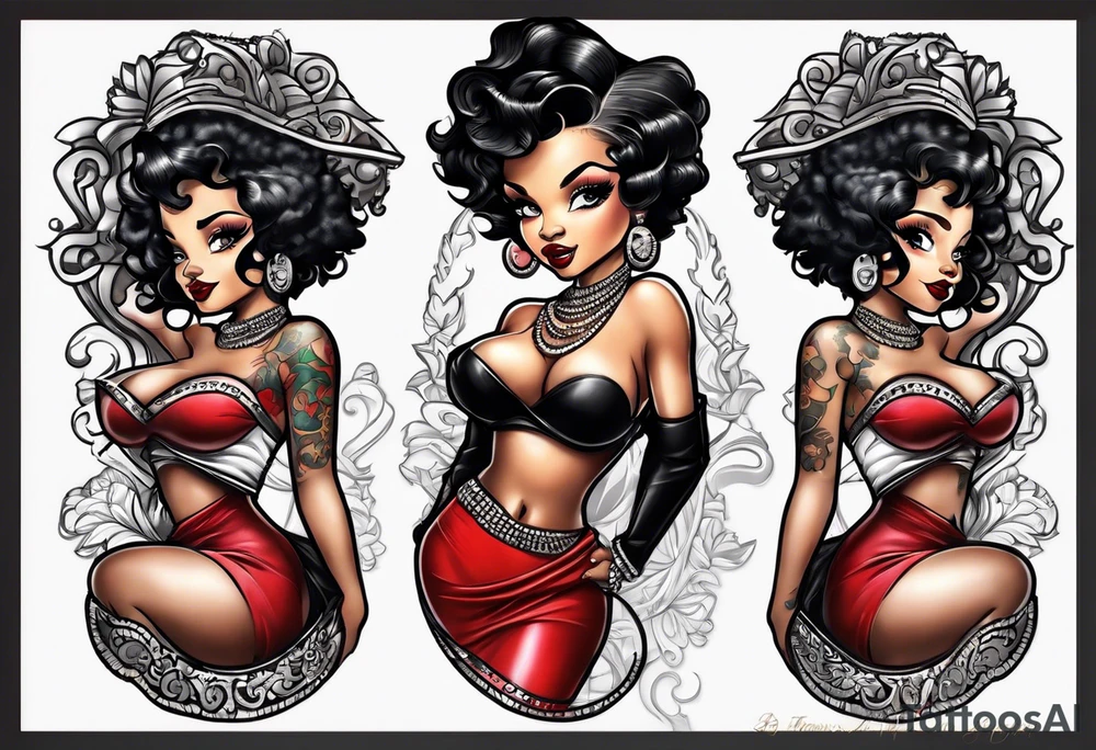 African american betty boop tattoo idea
