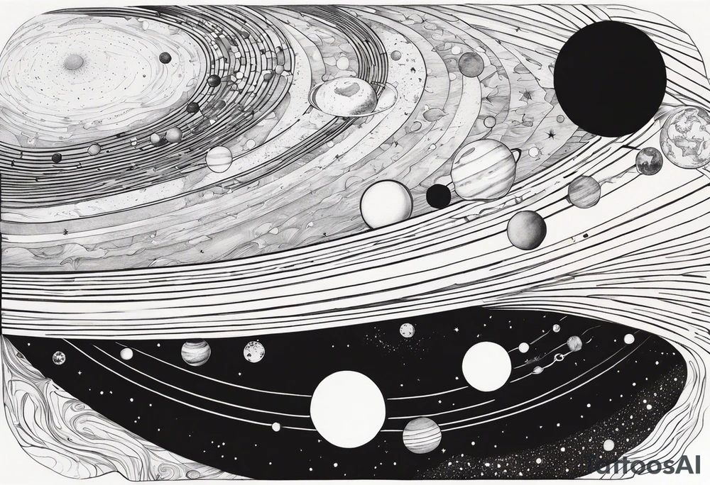 the solar system tattoo idea