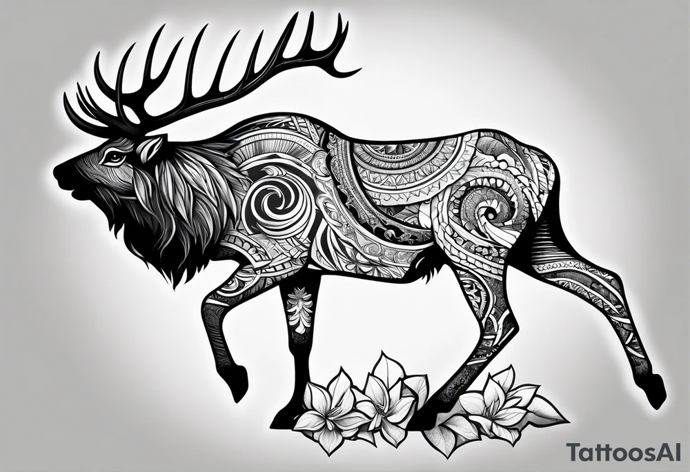 Elk arm sleeves tattoo idea