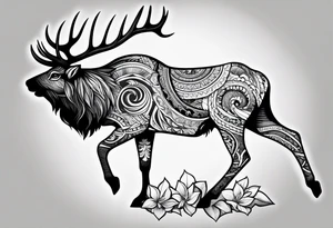 Elk arm sleeves tattoo idea