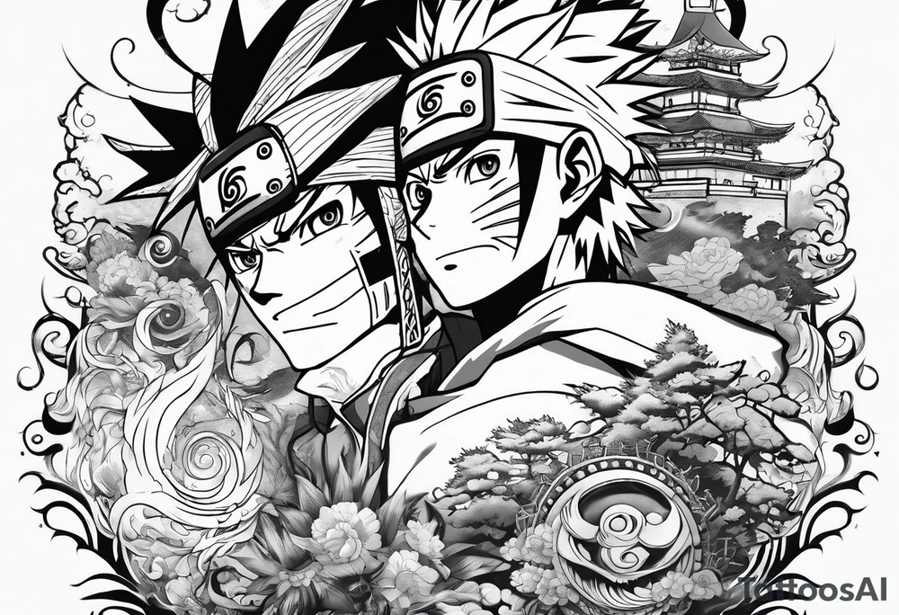 Naruto mixed with monkey d luffy tattoo idea