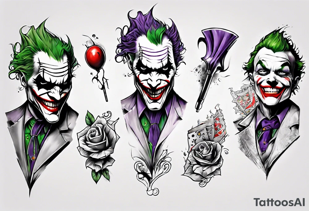 joker sleeve tattoo idea