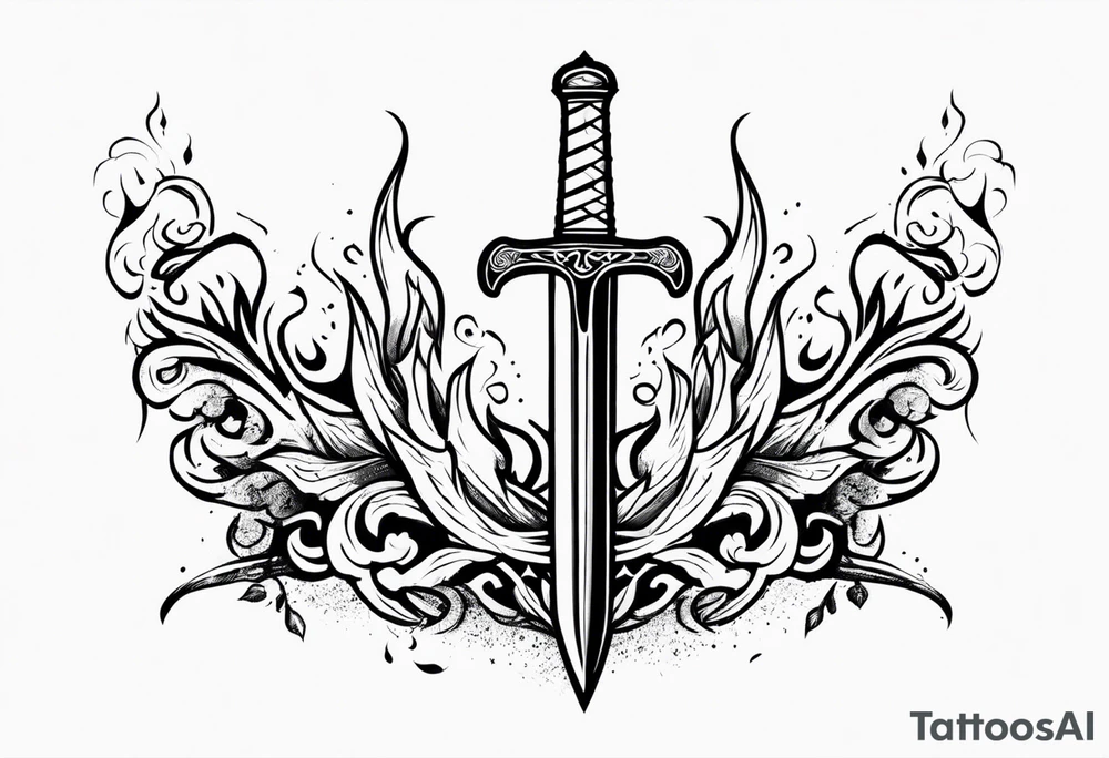 valhalla sword  funeral on fire tattoo idea