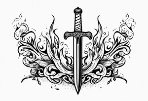 valhalla sword  funeral on fire tattoo idea