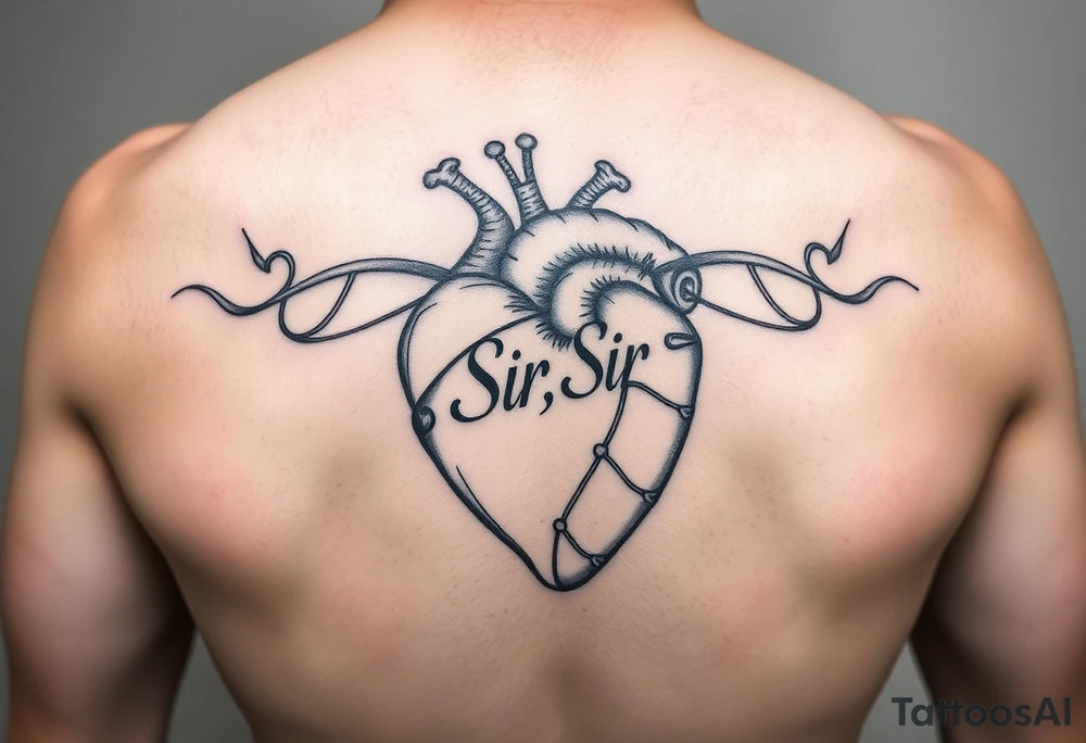 Yes, Sir in bondage heart tattoo idea