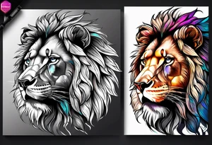 Lion head fierce tattoo idea